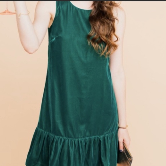 JCrew NWT Green Velvet Dress size 8T - Picture 3 of 7